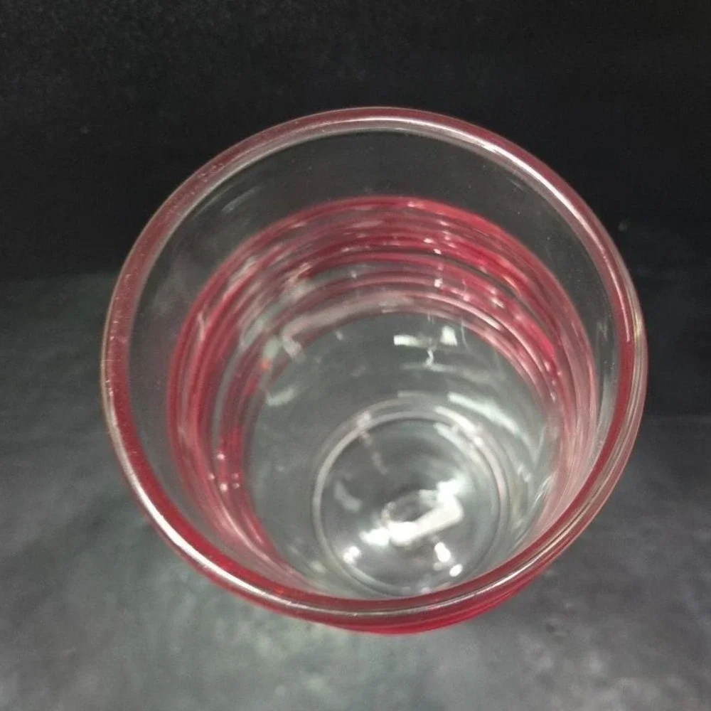 Pier 1 Imports Red Swirline Glass Vase, Vintage Handcrafted Flower Display, Flaw